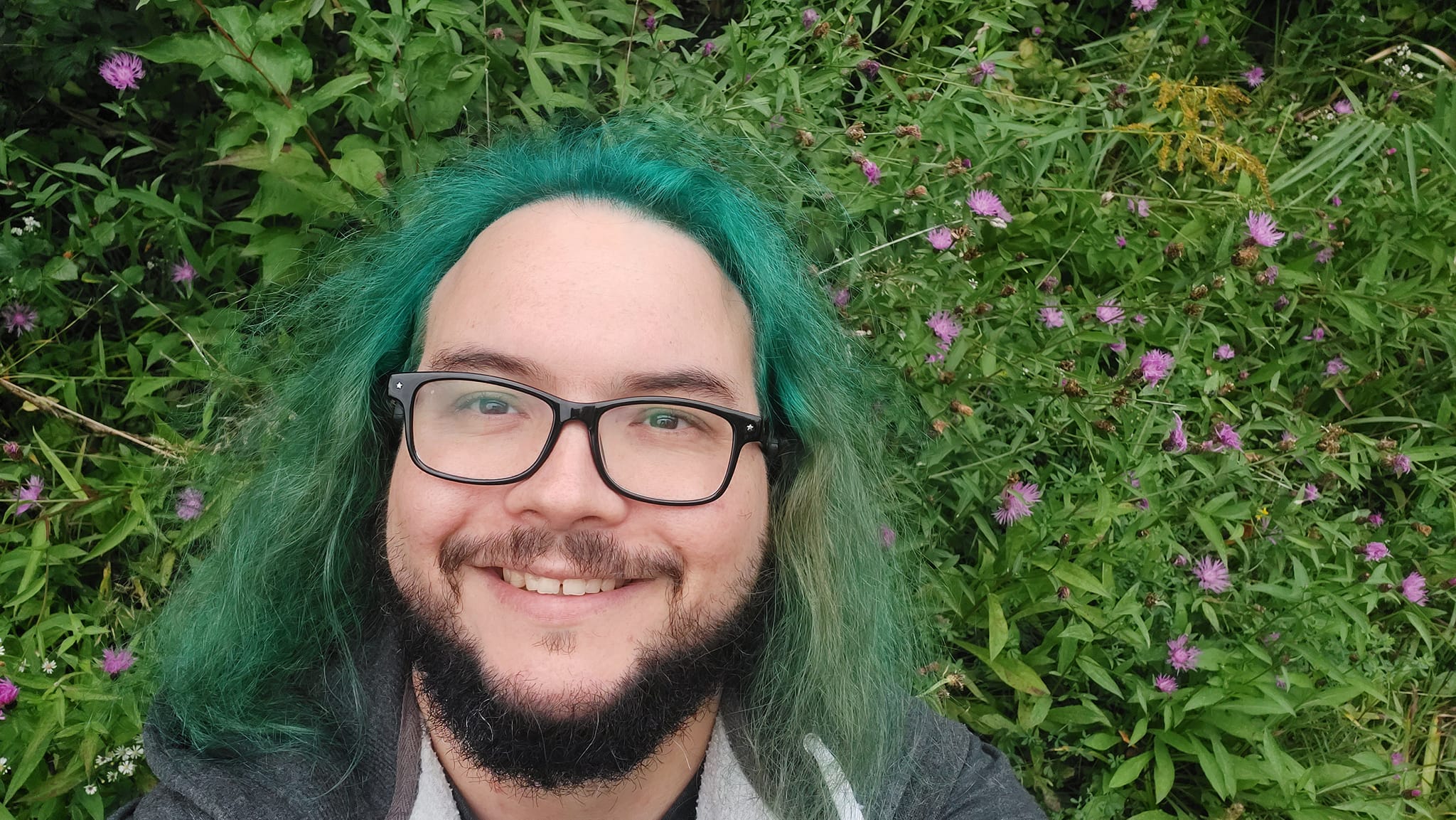 A man with green hair is visiting a freshwater marsh, photo 23